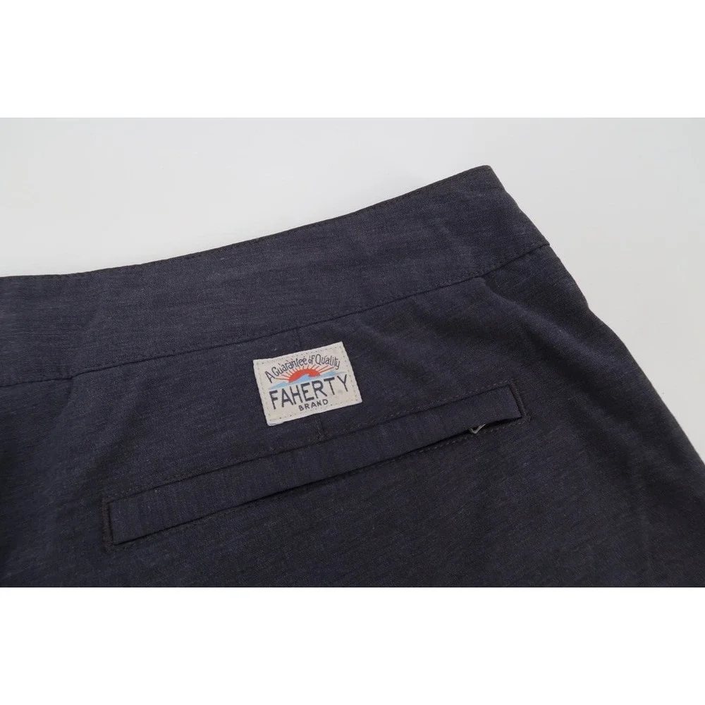 Faherty Belt Loop All Day Shorts Mens 38 Charcoal Hybrid Performance Stretch